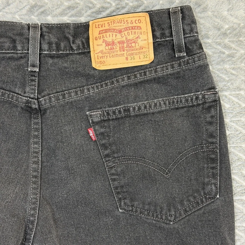 Vtg Levis 550 Black Jeans Tag 36x32/Fits 33x30 Relaxed Fit Straight Leg USA